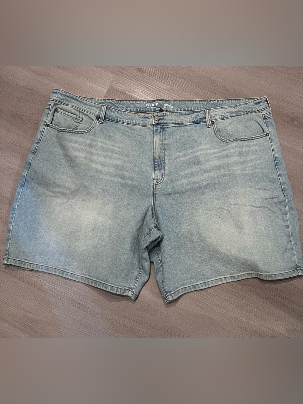 torrid Faded Light Blue Denim Shorts